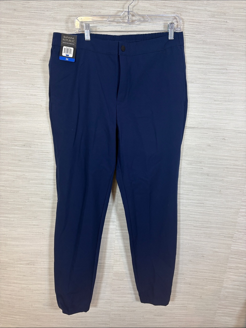 Banana Republic Men’s Navy Stretch Dress Pants - Elastic Cuff Sz. 36 Motion Tech
